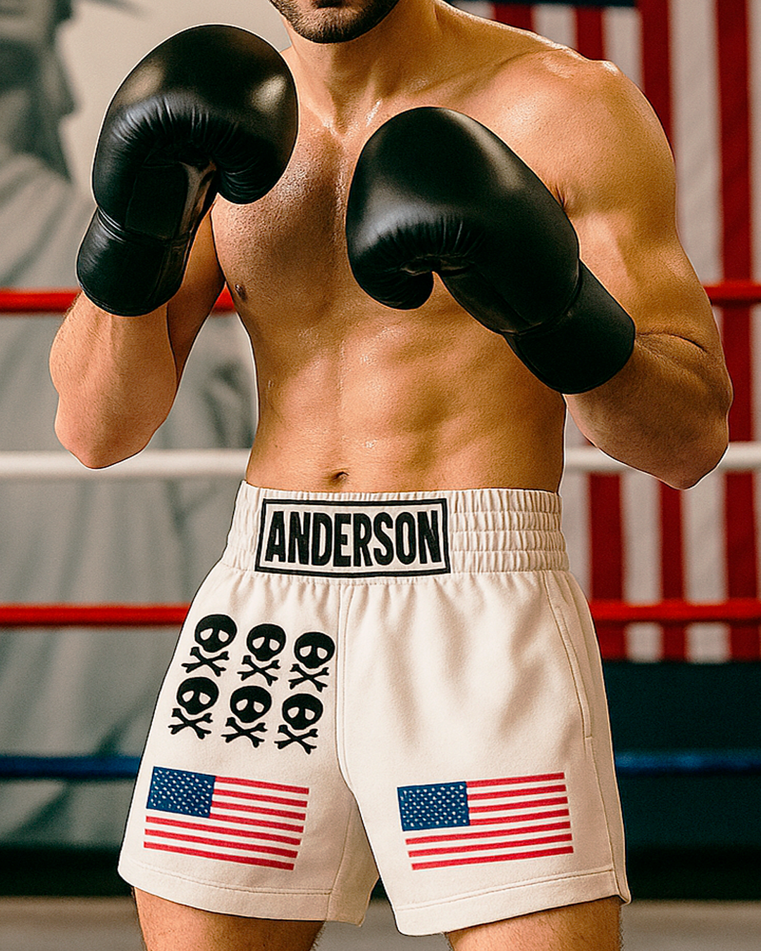 🩳🥊 Short (blanco) boxeo de Ralph Anderson (Hajime no ippo)