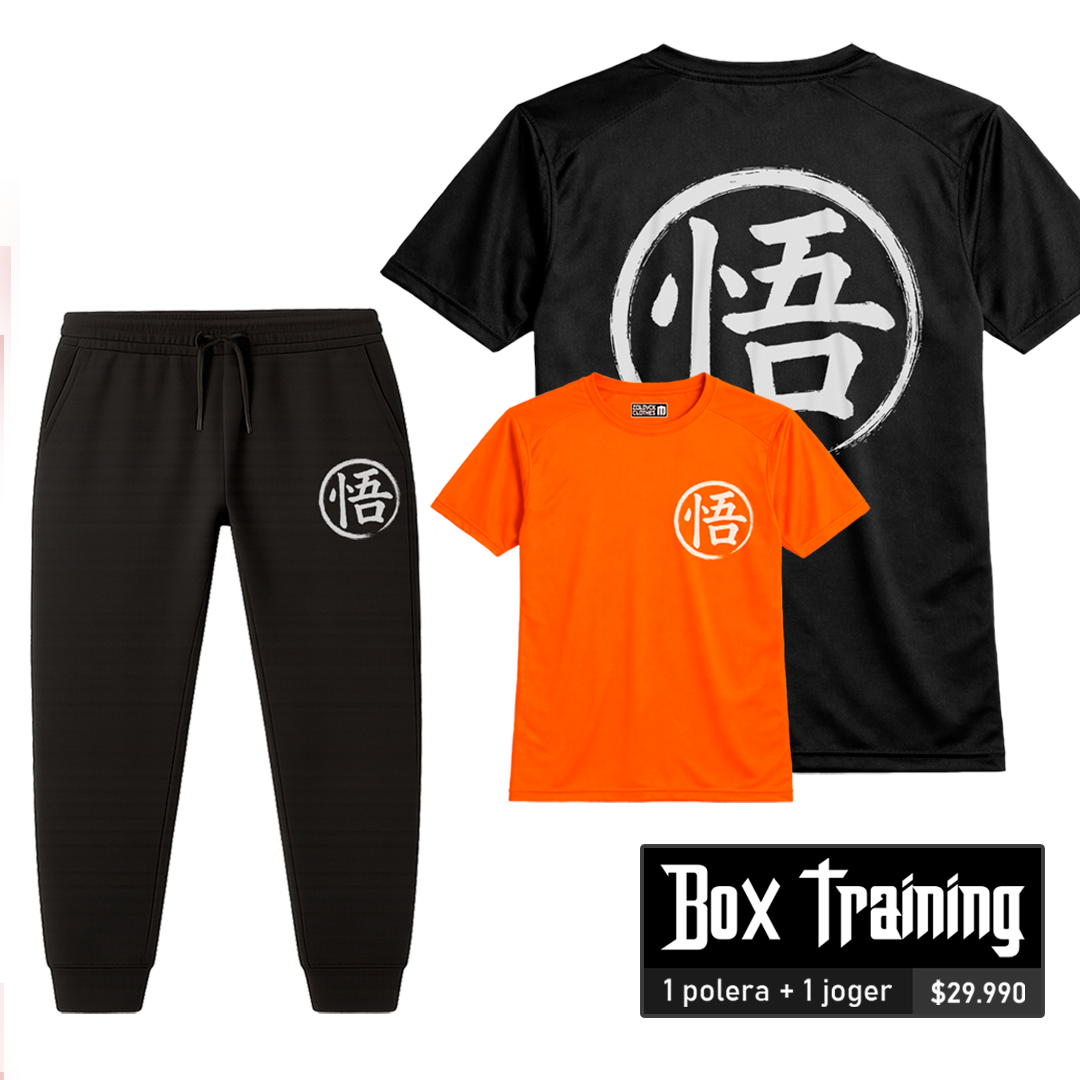📦👕👖 1 Jogger sport + 1 polera "Kanji Goku" de Dragon Ball Z