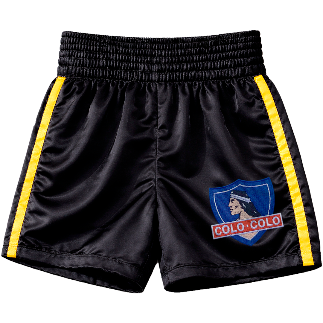🩳🥊 Short boxeo satin negro "Colo Colo"