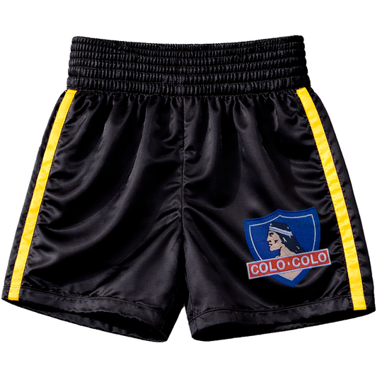 🩳🥊 Short boxeo satin negro "Colo Colo"