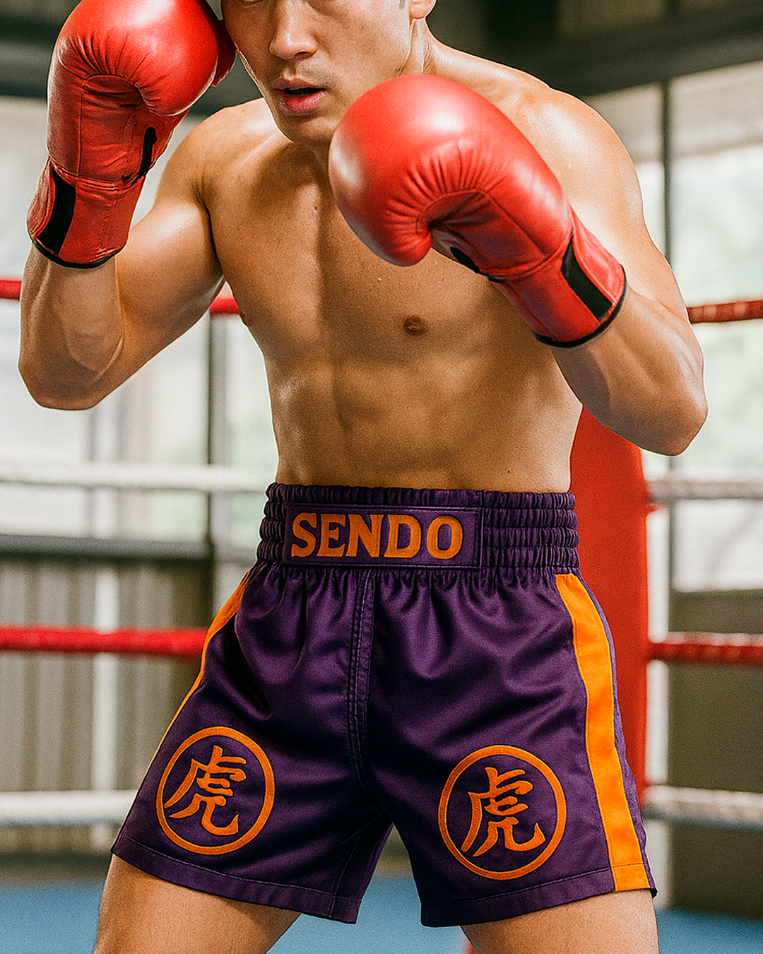 🩳🥊 Short (satín) Sendo "Kanji tigre" de Hajime no ippo