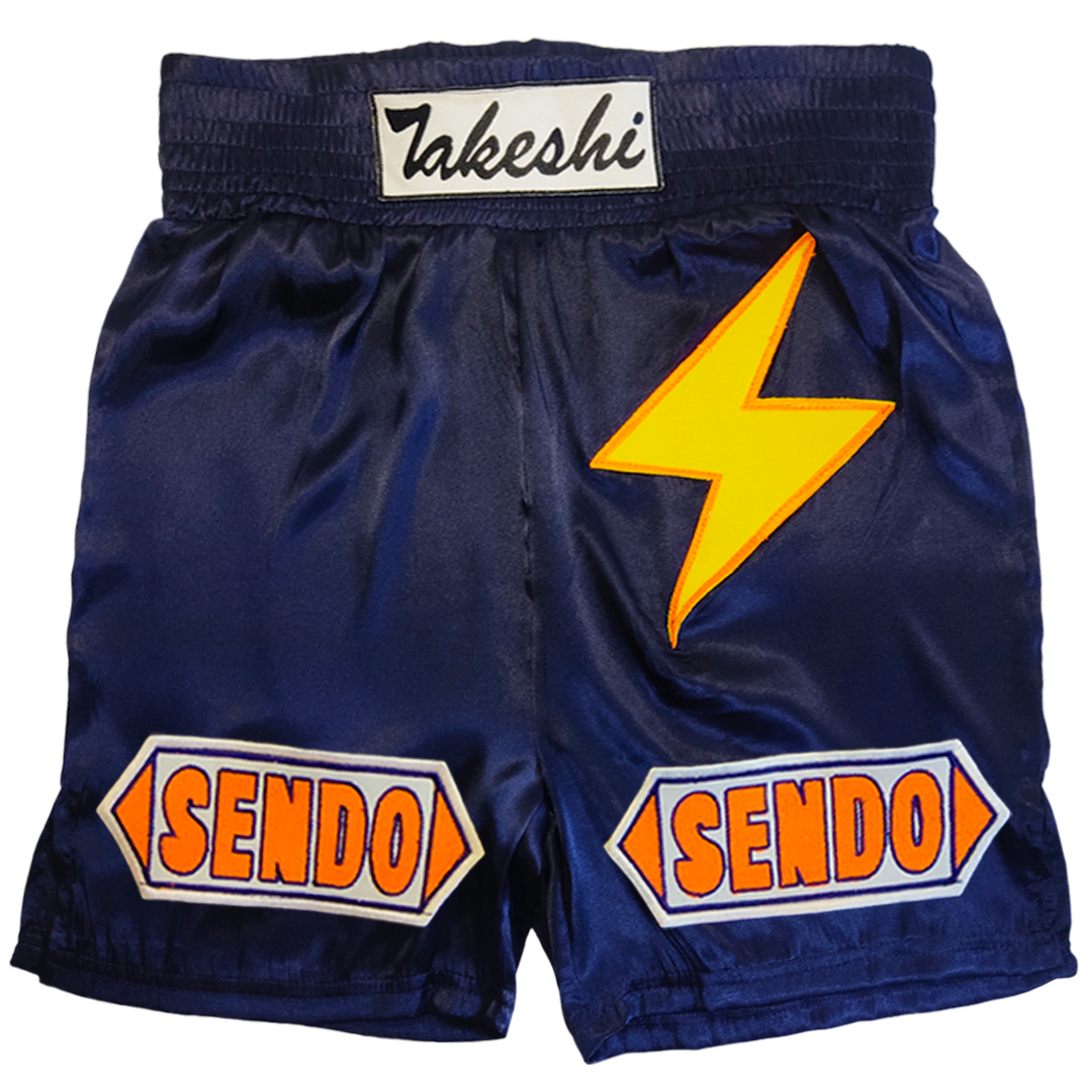 🩳🥊 Short satin (marino) "Sendo Rayo"