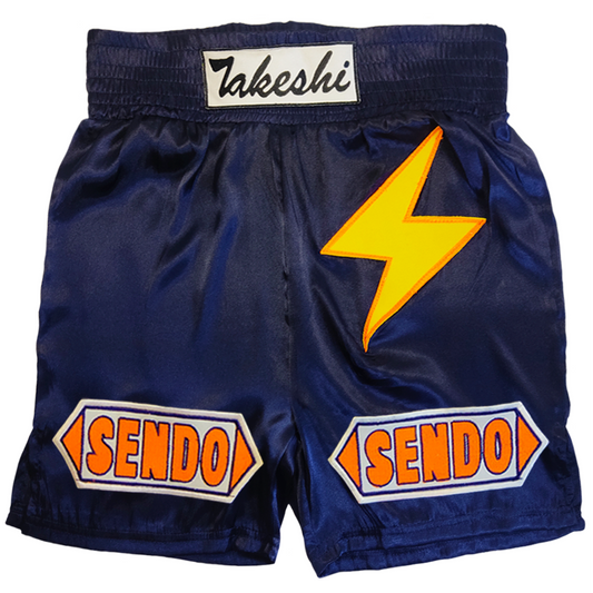 🩳🥊 Short satin (marino) "Sendo Rayo"