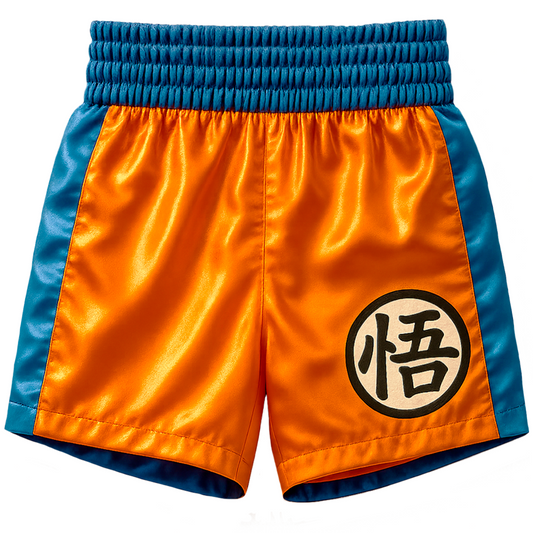 🩳🥊 Short (satín) boxeo "Kanji Goku" de Dragon Ball z