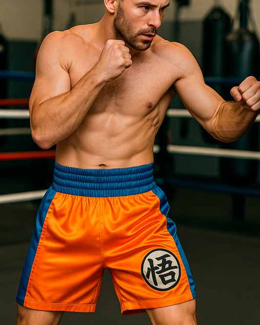 🩳🥊 Short (satín) boxeo "Kanji Goku" de Dragon Ball z