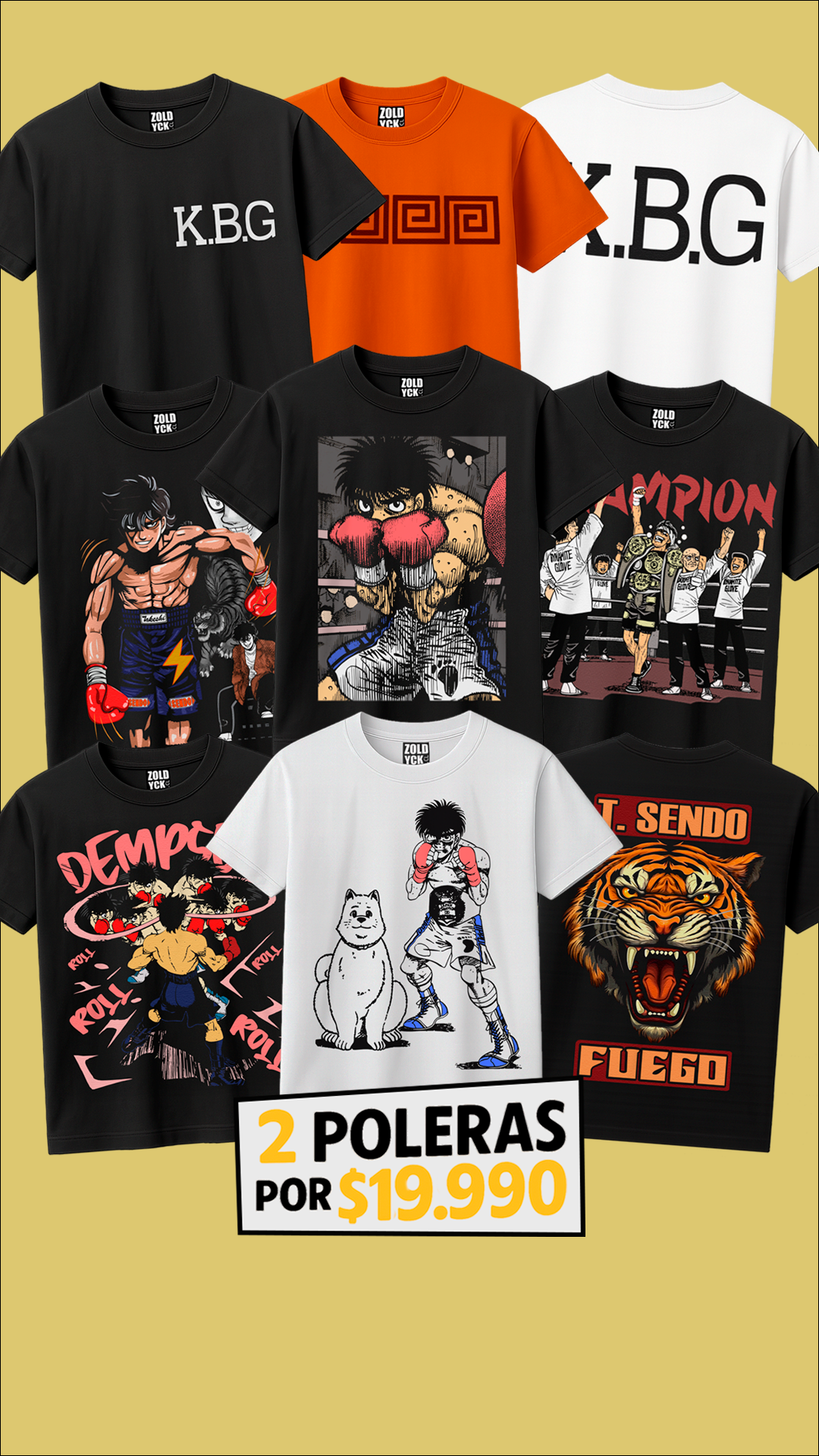 📦👕 Box 2 poleras ($19.990) Hajime no Ippo